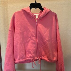 Pink Zip-Up oversized Hoodie